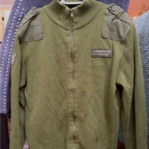 Land Rover green military cardigan size small